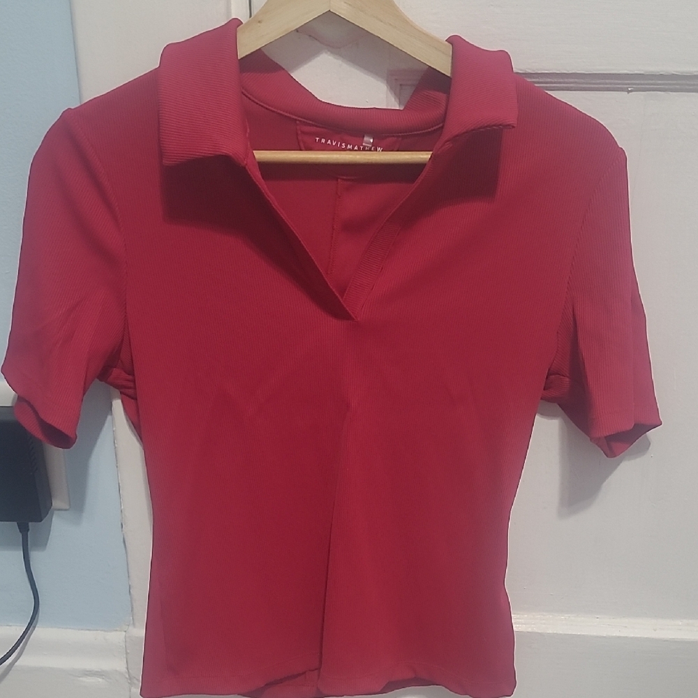 Travis Mathew Women's Vibrant Red Short Sleeve Polo